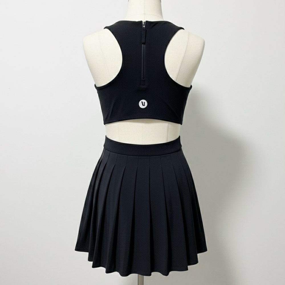 Hold Vuori athletic one piece dress pleated skirt leotard